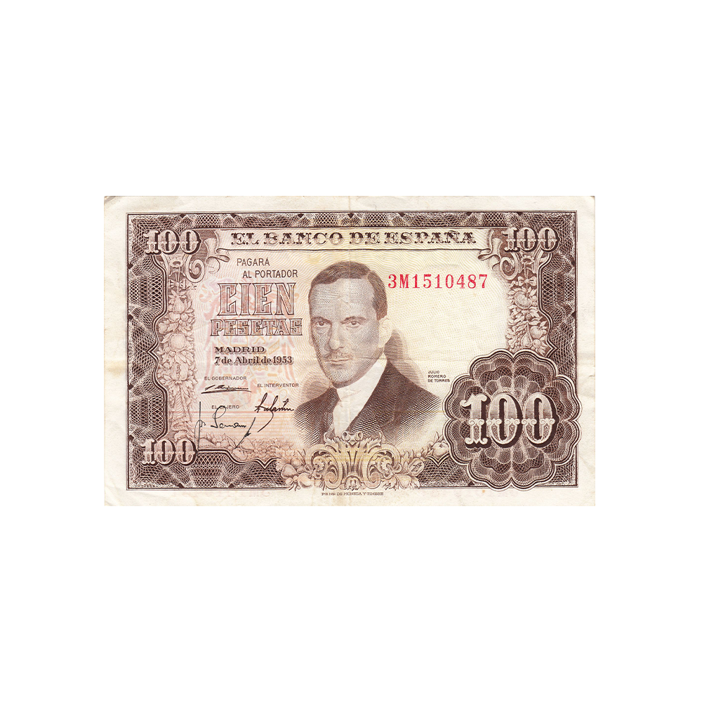 Espagne - Billet de 100 Pesetas - 1953