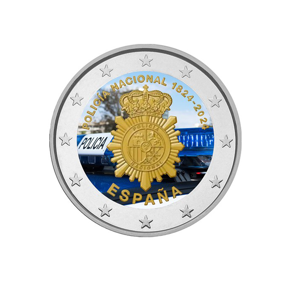 Spagna 2024 - 2 Euro Commemorative - 200 ° anniversario della polizia nazionale spagnola - Colorized