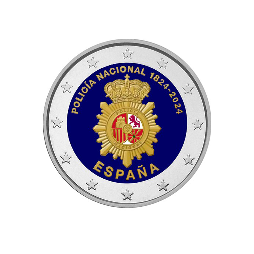 Spagna 2024 - 2 Euro Commemorative - 200 ° anniversario della polizia nazionale spagnola - Colorized