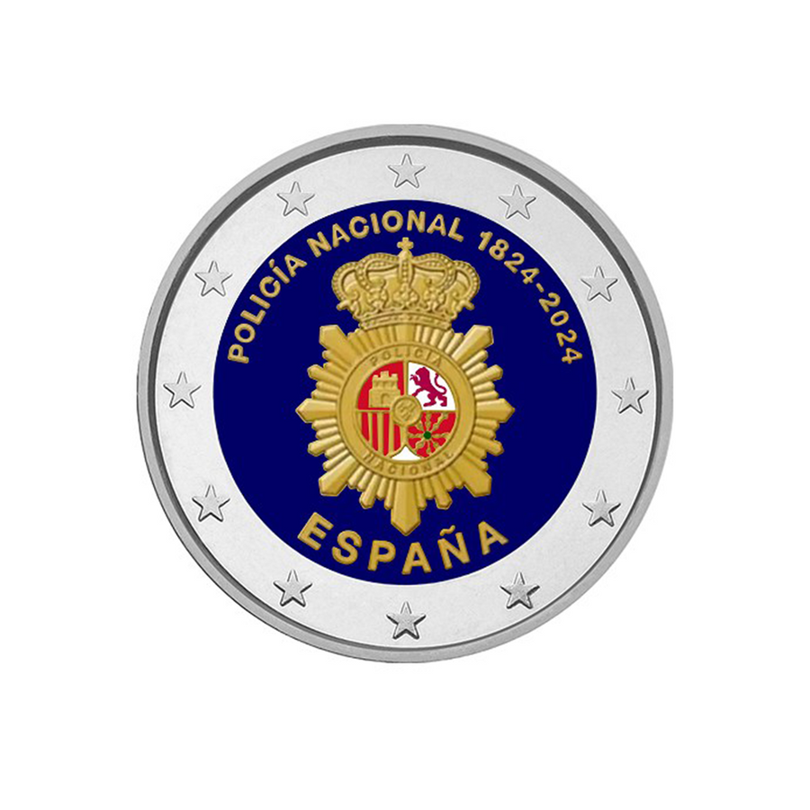 Spagna 2024 - 2 Euro Commemorative - 200 ° anniversario della polizia nazionale spagnola - Colorized