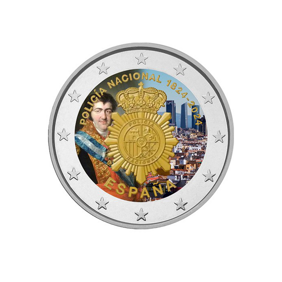 Spagna 2024 - 2 Euro Commemorative - 200 ° anniversario della polizia nazionale spagnola - Colorized