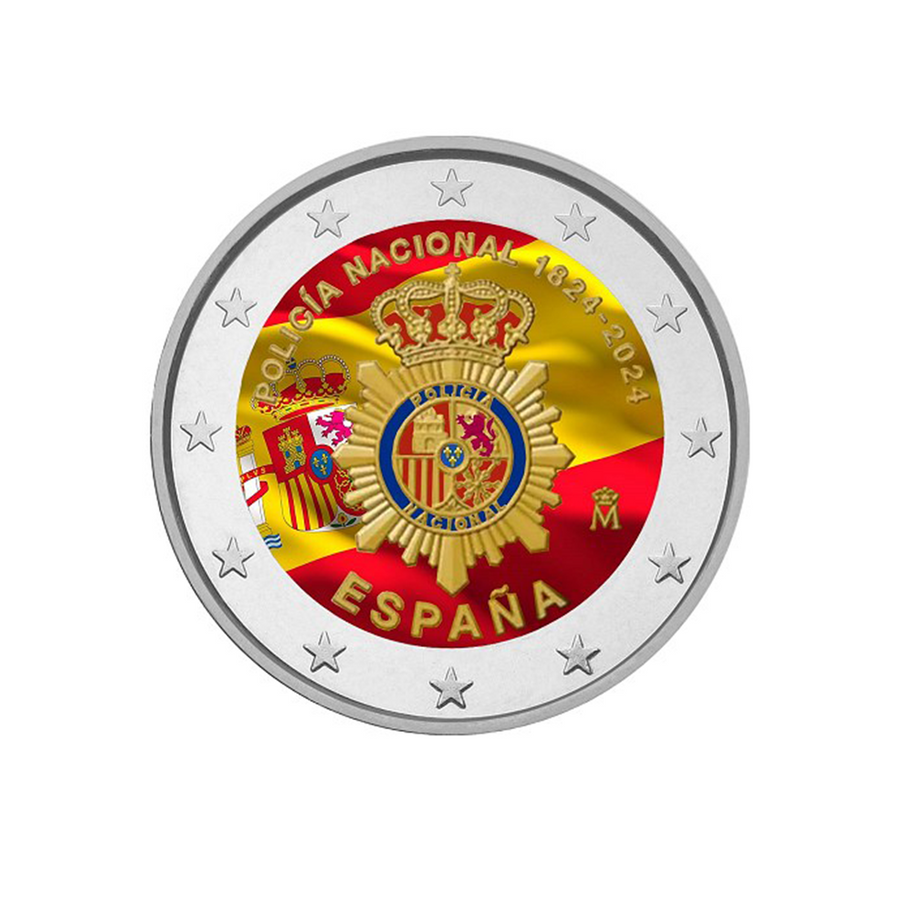 Spagna 2024 - 2 Euro Commemorative - 200 ° anniversario della polizia nazionale spagnola - Colorized