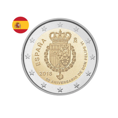 Espagne 2018 - 2 Euros Commémorative - Anniversaire de Felipe VI