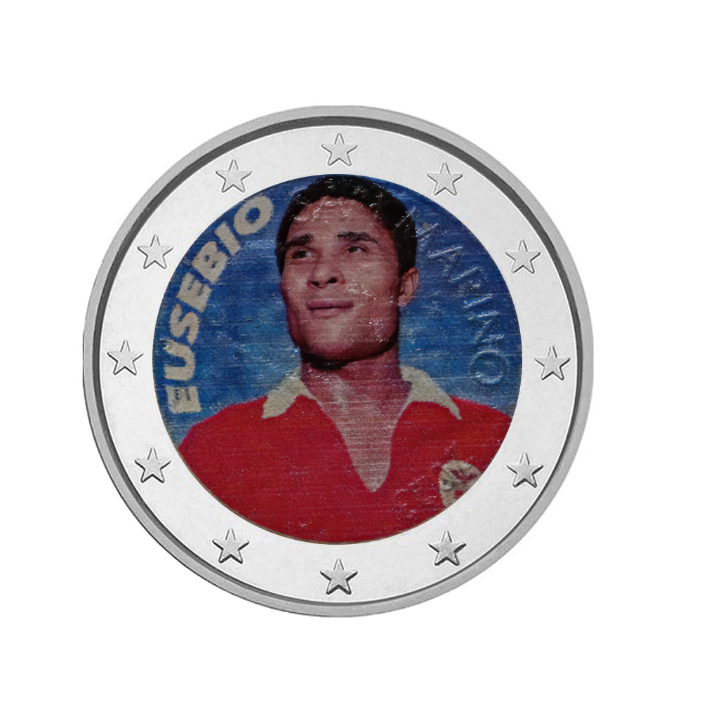 Eusebio - Portugal - 2 Euro Commémorative - Colorisée