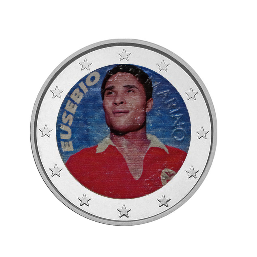 Eusebio - Portugal - 2 Euro Commémorative - Colorisée