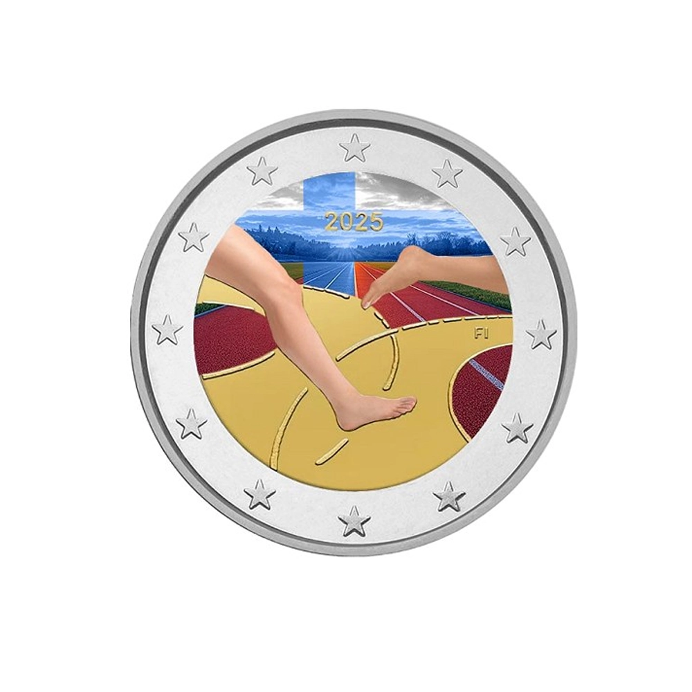 Finlande 2025 - 2 Euro Commémorative - 100 ans des jeux athlétiques Finlande Suède - Colorisée