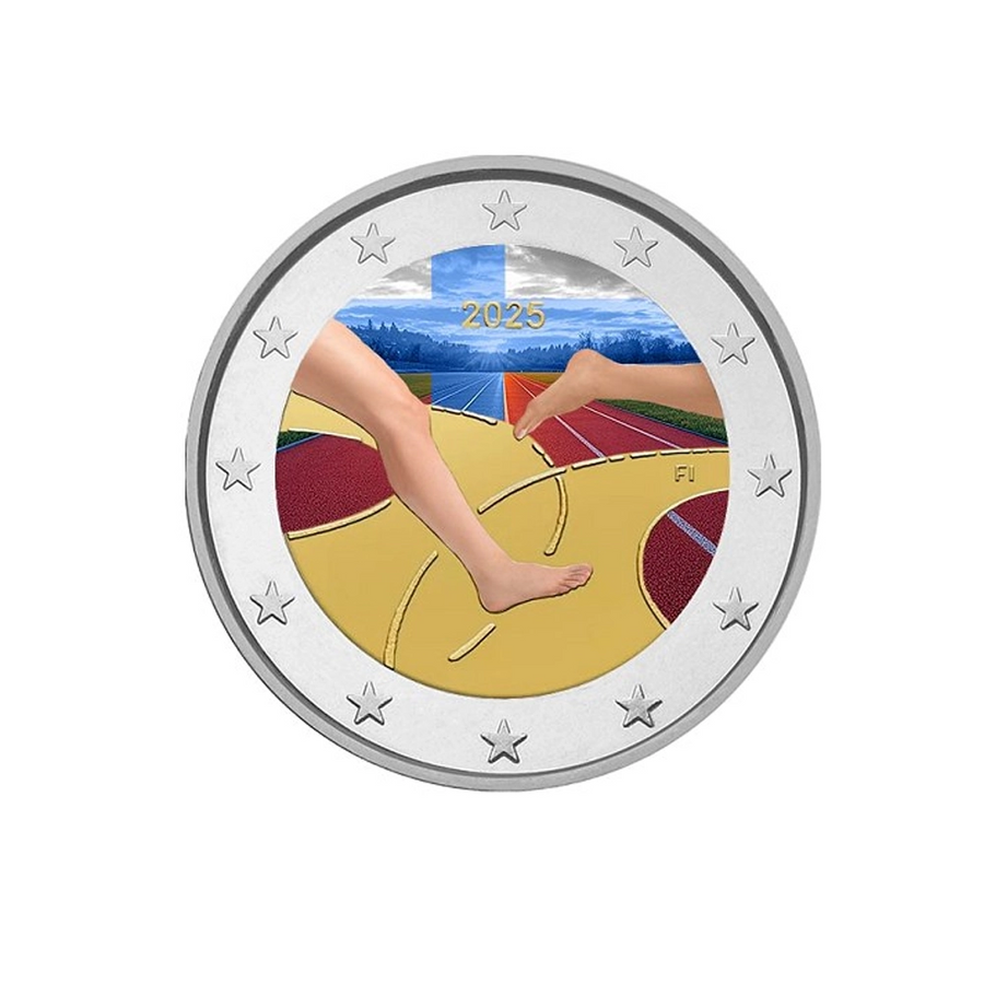 Finlande 2025 - 2 Euro Commémorative - 100 ans des jeux athlétiques Finlande Suède - Colorisée
