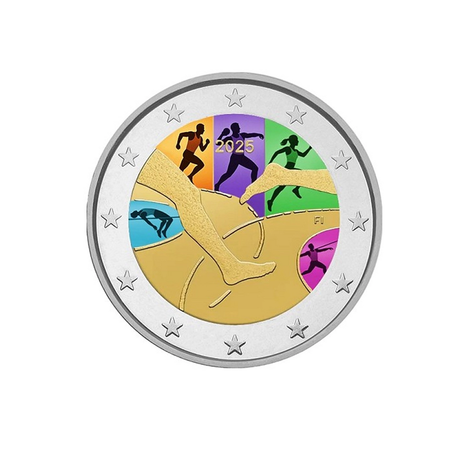 Finlande 2025 - 2 Euro Commémorative - 100 ans des jeux athlétiques Finlande Suède - Colorisée