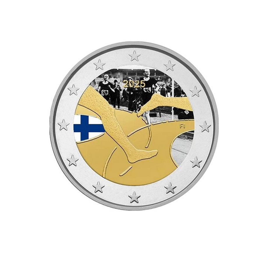 Finlande 2025 - 2 Euro Commémorative - 100 ans des jeux athlétiques Finlande Suède - Colorisée
