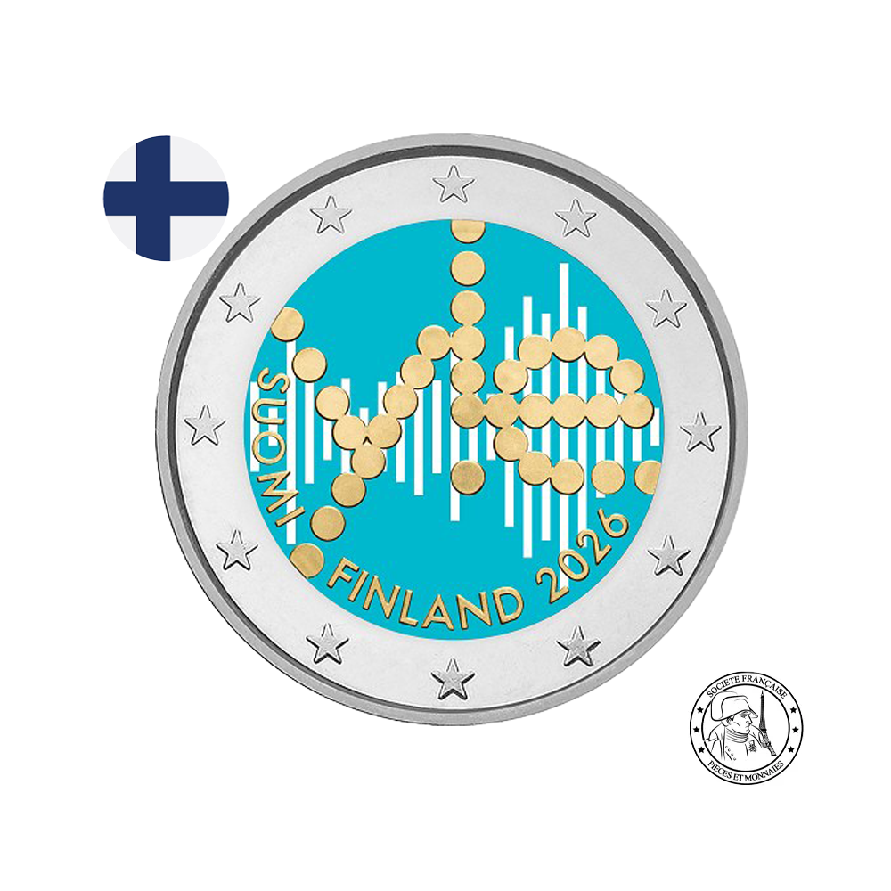 Finlande 2026 - 2 Euro Commémorative - 100 ans de la radiodiffusion finlandaise - Colorisées