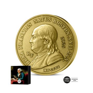 Benjamin Franklin et Génie Ailé - Monnaie de 200€ Or 1 Oz - BE 2025