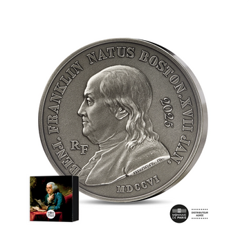 Benjamin Franklin et Génie Ailé - Monnaie de 25€ Argent 2 Oz - BE 2025