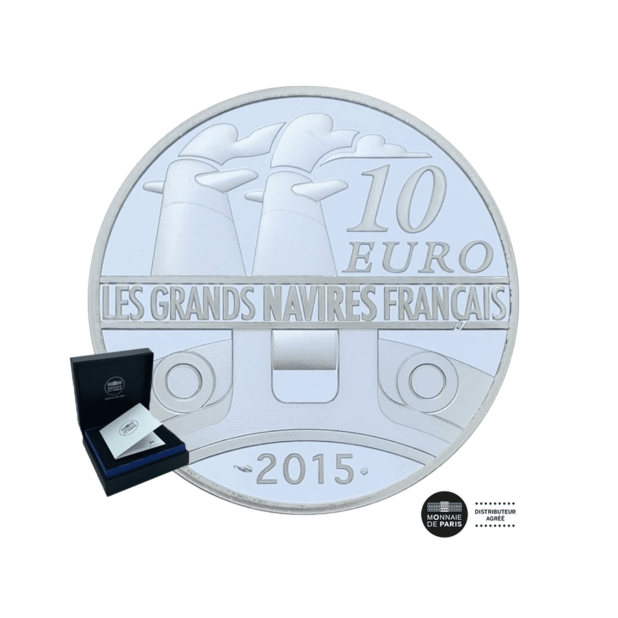 Les Grands Navires Français - Gironde - Monnaie de 10€ Argent - BE 2015