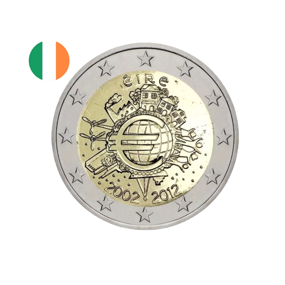 Irlande 2012 - 2 Euro Commémorative - 10 ans de l'euro