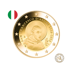 Italie 2026 - 2 Euros Commémorative - Saint François d'Assise - Dorée