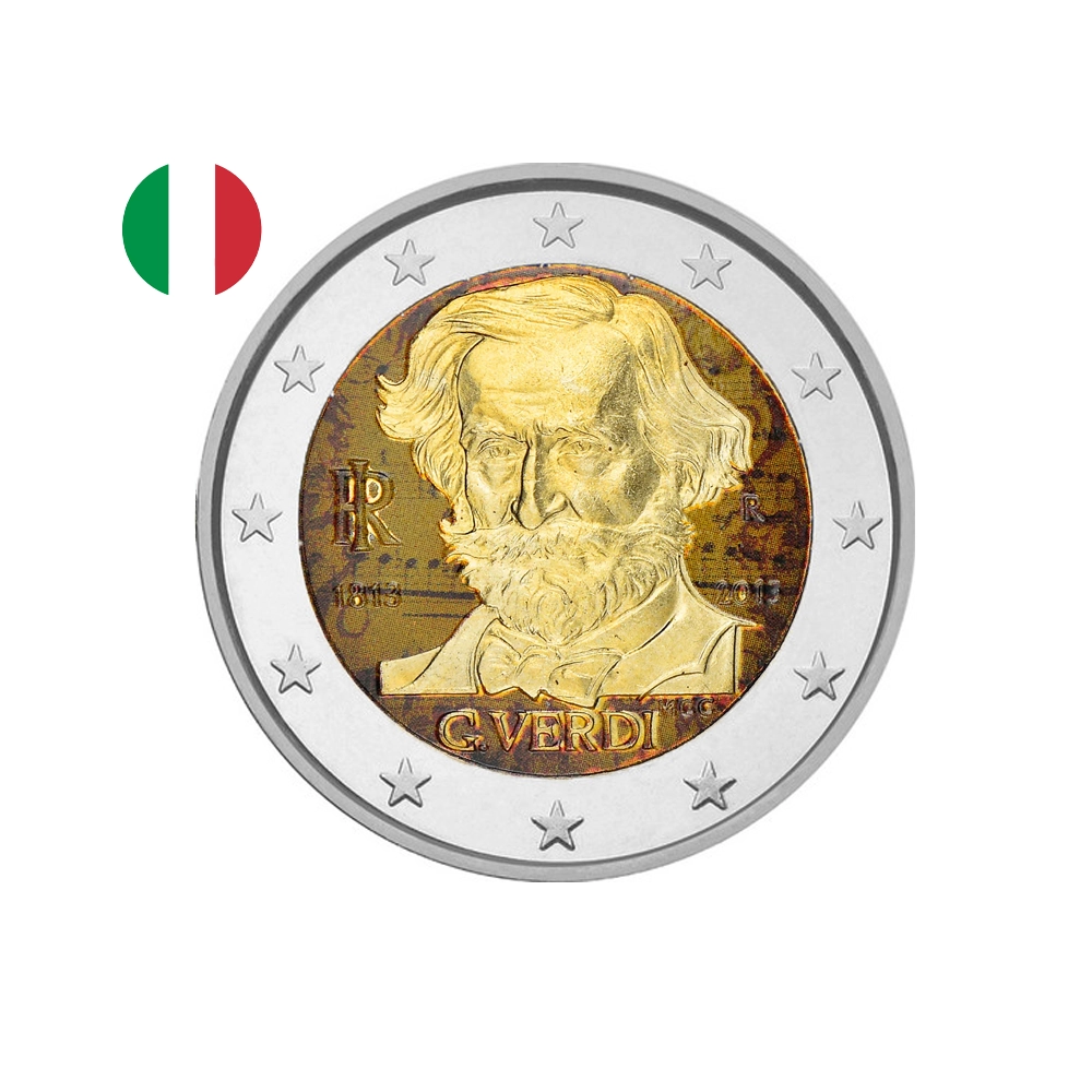 Italie 2013 - 2 Euro Commémorative - Giuseppe Verdi - Colorisée