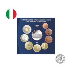 Italie 2026 - Art Baroque Romain - Série officielle de 9 pièces avec monnaie de 5 Euros Argent - BU