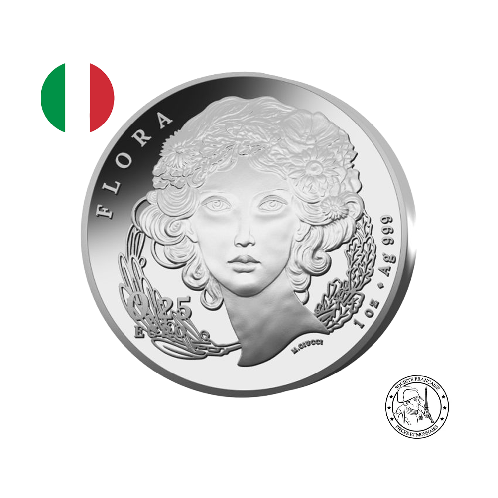 Italie 2026 - Faune et Flore - Monnaie de ¼ d'Euros Argent - FdC