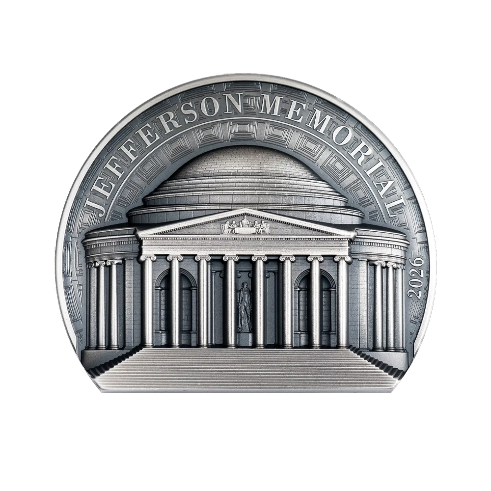 Monuments Historique - Le Mémorial de Jefferson - Monnaie de 25 Dollars - Antique Finish 2026