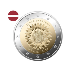Lettonie 2023 - 2 Euros Commémorative - Un tournesol pour l'Ukraine