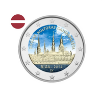 Lettonie 2014 - 2 Euro Commémorative - Riga capitale européenne de la culture - Colorisée