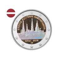 Lettonie 2014 - 2 Euro Commémorative - Riga capitale européenne de la culture - 2 Euro Commémorative - Colorisée
