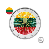 Lituanie 2026 - 2 Euros Commémorative -  Indépendance énergétique - Oiseau de la liberté - Colorisée