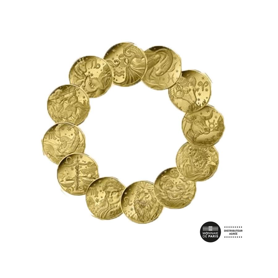 Les signes astrologiques 2026 - Lot de 12 monnaies de ½ gramme d'or