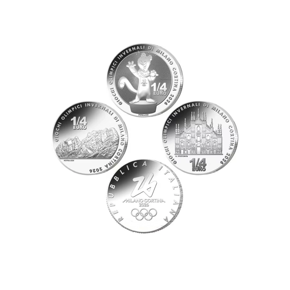Italie - Lot de 3 pièces 1/4€ - Jeux Olympiques d'hiver Milano Cortina - 2026