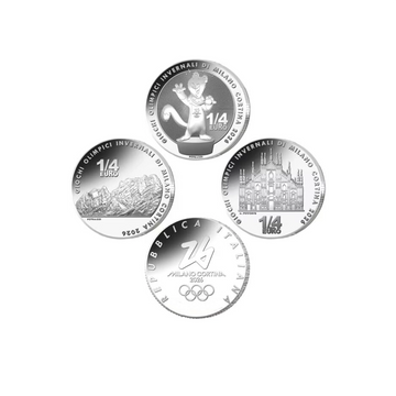Italie - Lot de 3 pièces 1/4€ - Jeux Olympiques d'hiver Milano Cortina - 2026