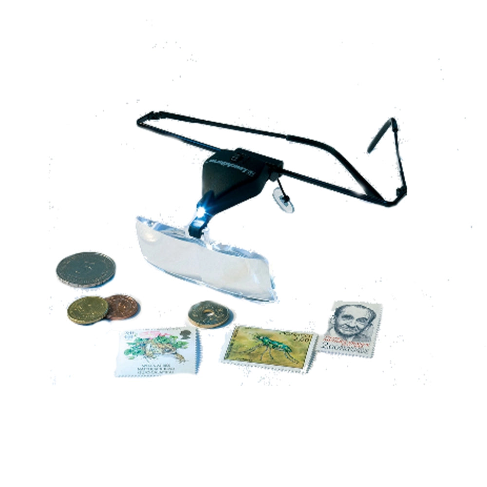 Loupe lunettes - trois loupes avec éclairage
