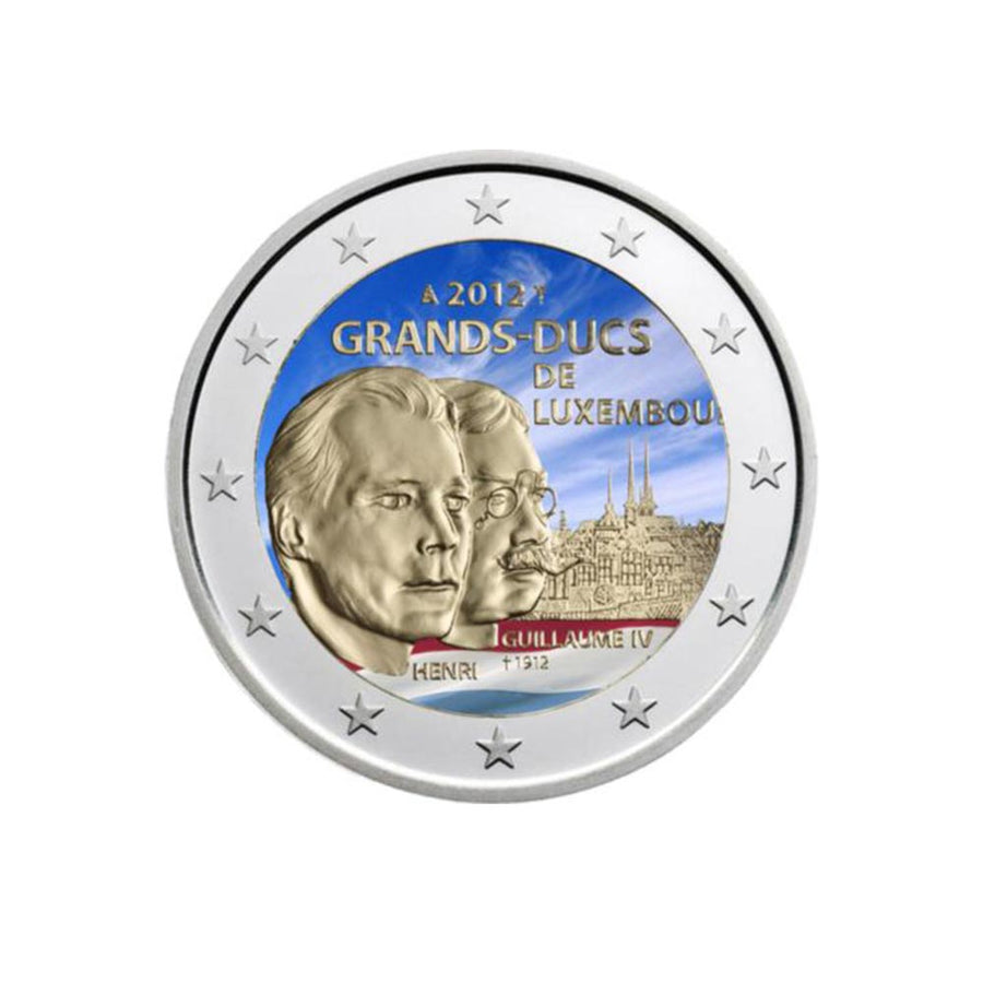 Luxembourg 2012 - 2 Euro Commémorative - Grand-Duc Guillaume IV - Colorisée