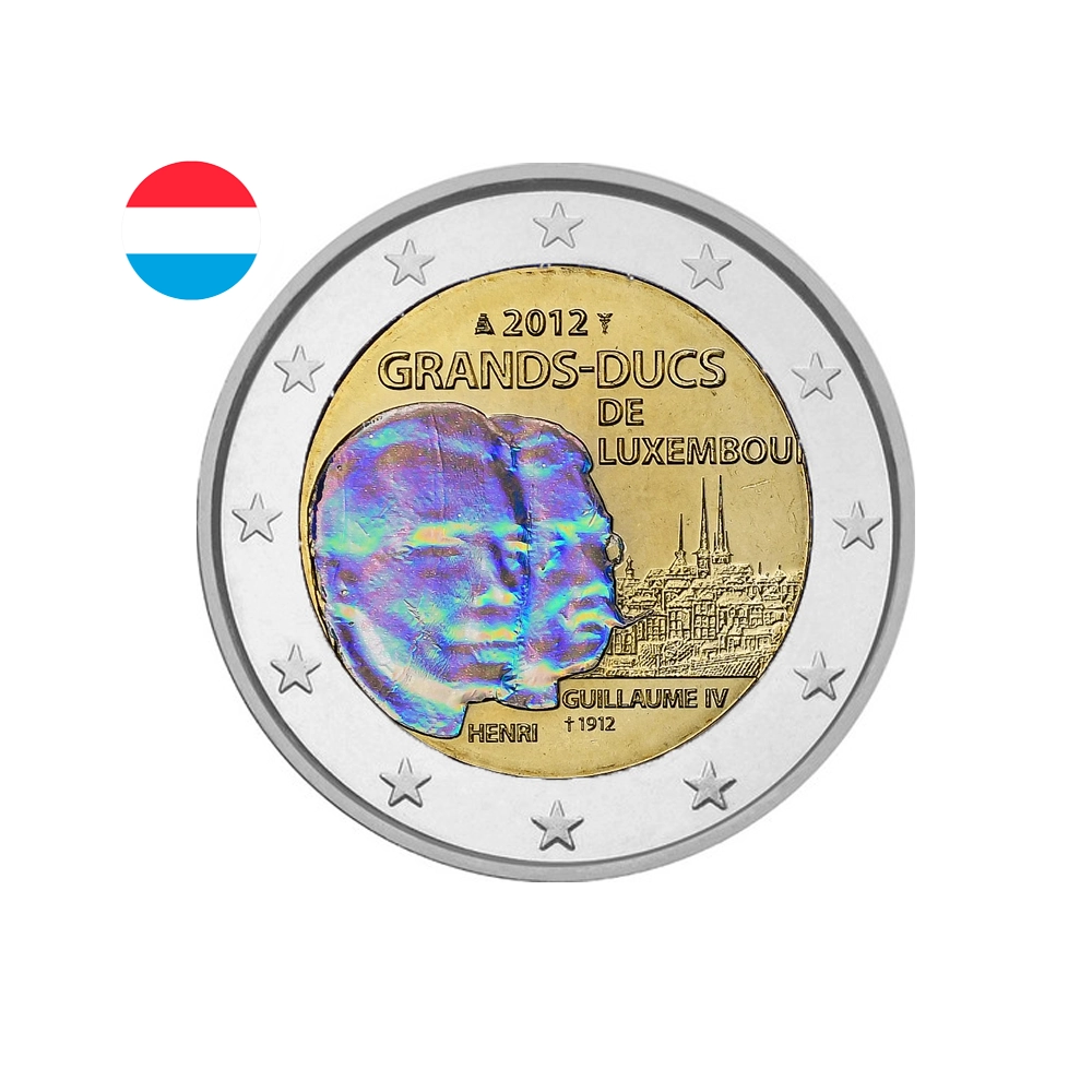Luxembourg 2012 - 2 Euro Commémorative - Grand-Duc Guillaume IV - Colorisée