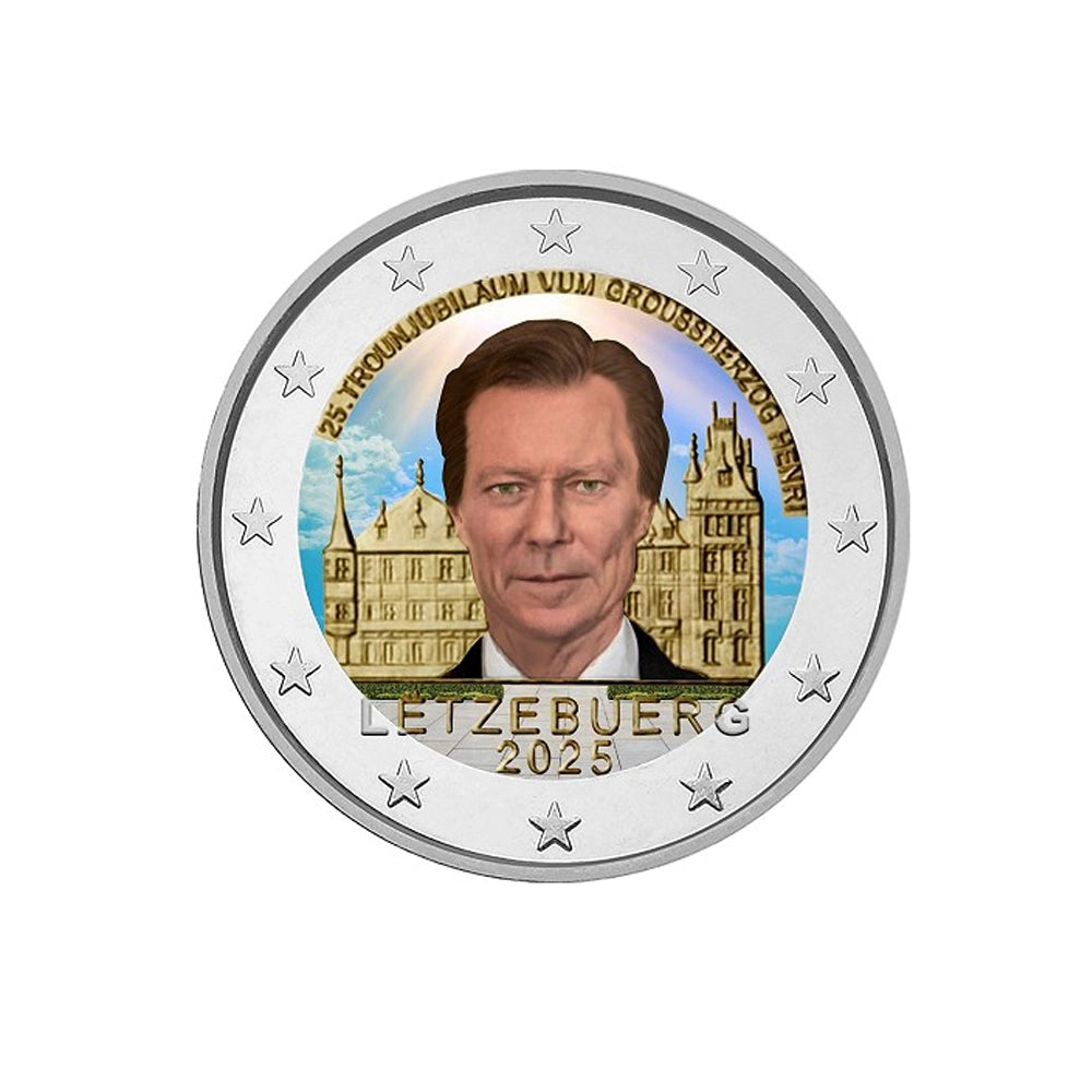 Luxembourg 2025 - 2 Euro Commémorative - 25 ans de Règne du Grand-Duc Henri - Colorisée (variantes disponibles)