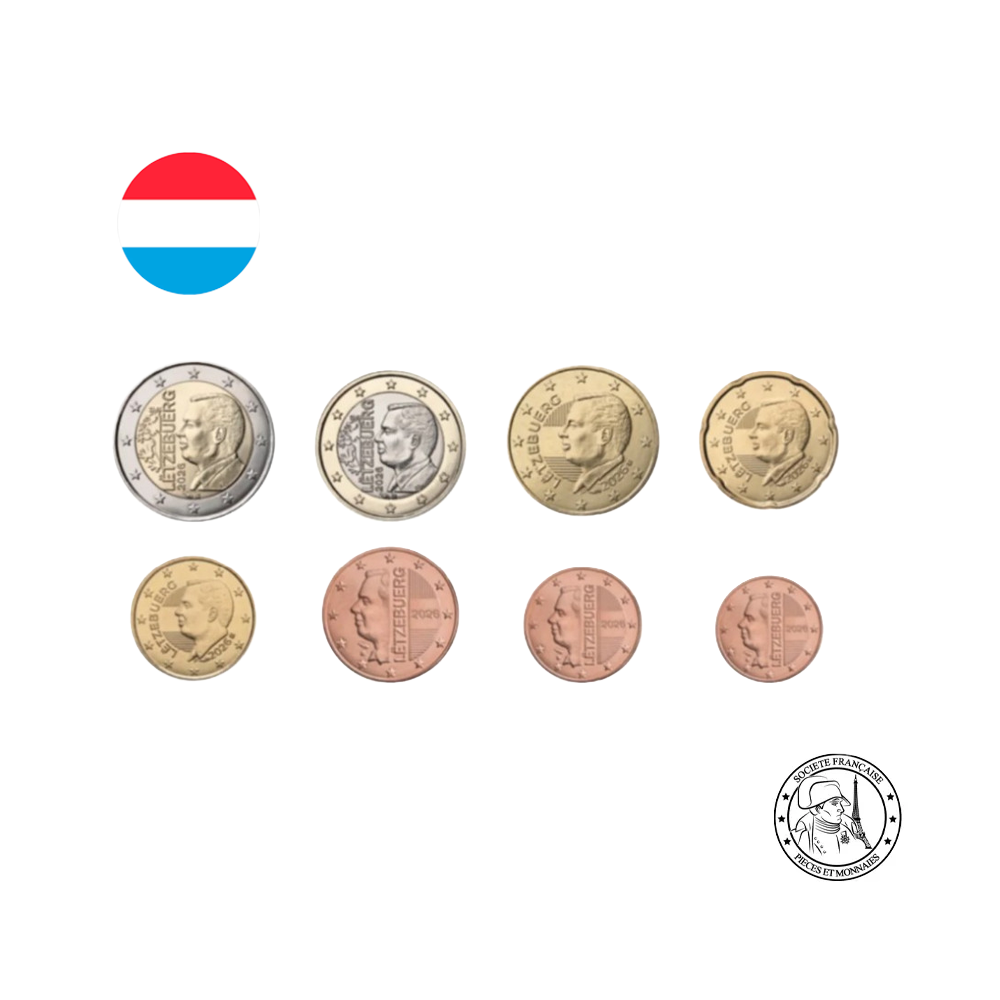 Luxembourg 2026 - Série de 8 monnaies - Nouvelle Face - UNC