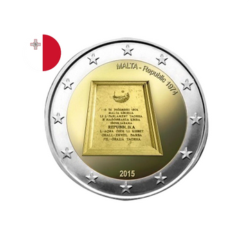 Malte 2015 - 2 Euro Commémorative - Proclamation de la République 1974
