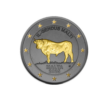 Malte 2025 - 2 Euro Commémorative - Le Bœuf Maltais - Ruthénium