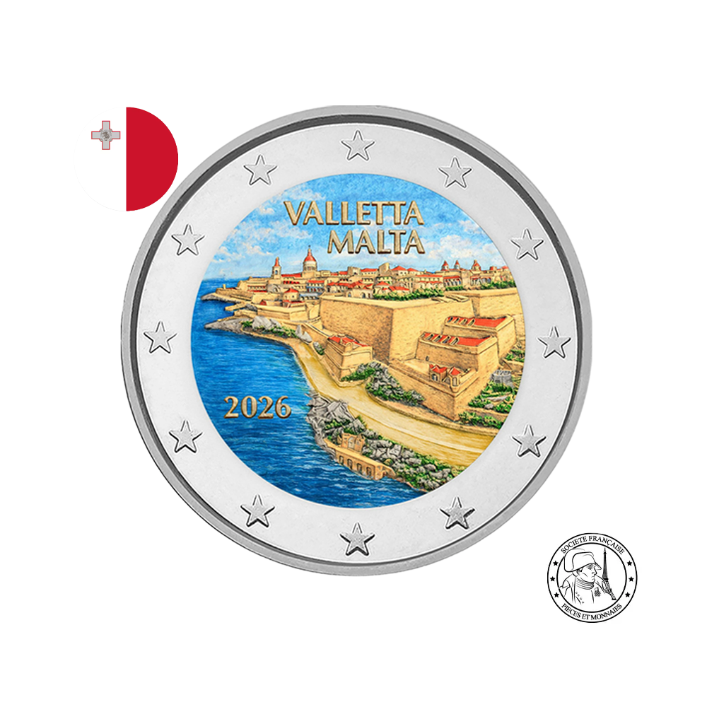 Malte 2026 - 2 Euros Commémorative - Ville de la Valette - Colorisées