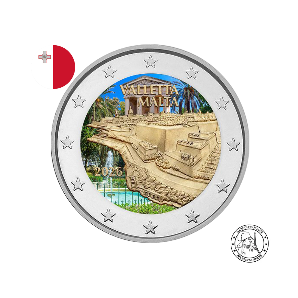 Malte 2026 - 2 Euros Commémorative - Ville de la Valette - Colorisées