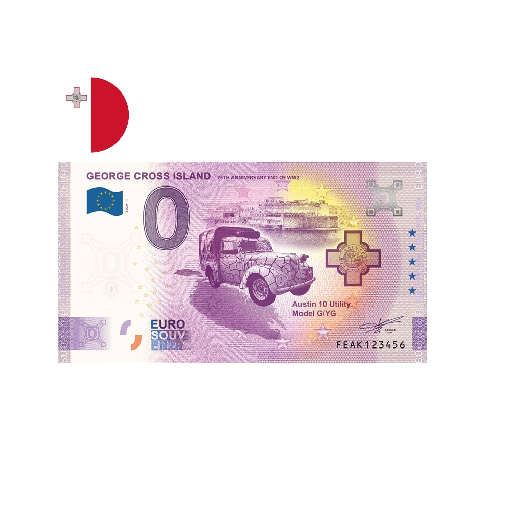 Malte 2020 - George Cross Island - Billet souvenir de zéro euro