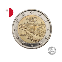 Malte 2026 - Lot de deux coincards de 2 Euros - Ville de La Valette et Chien Pharaon - BU