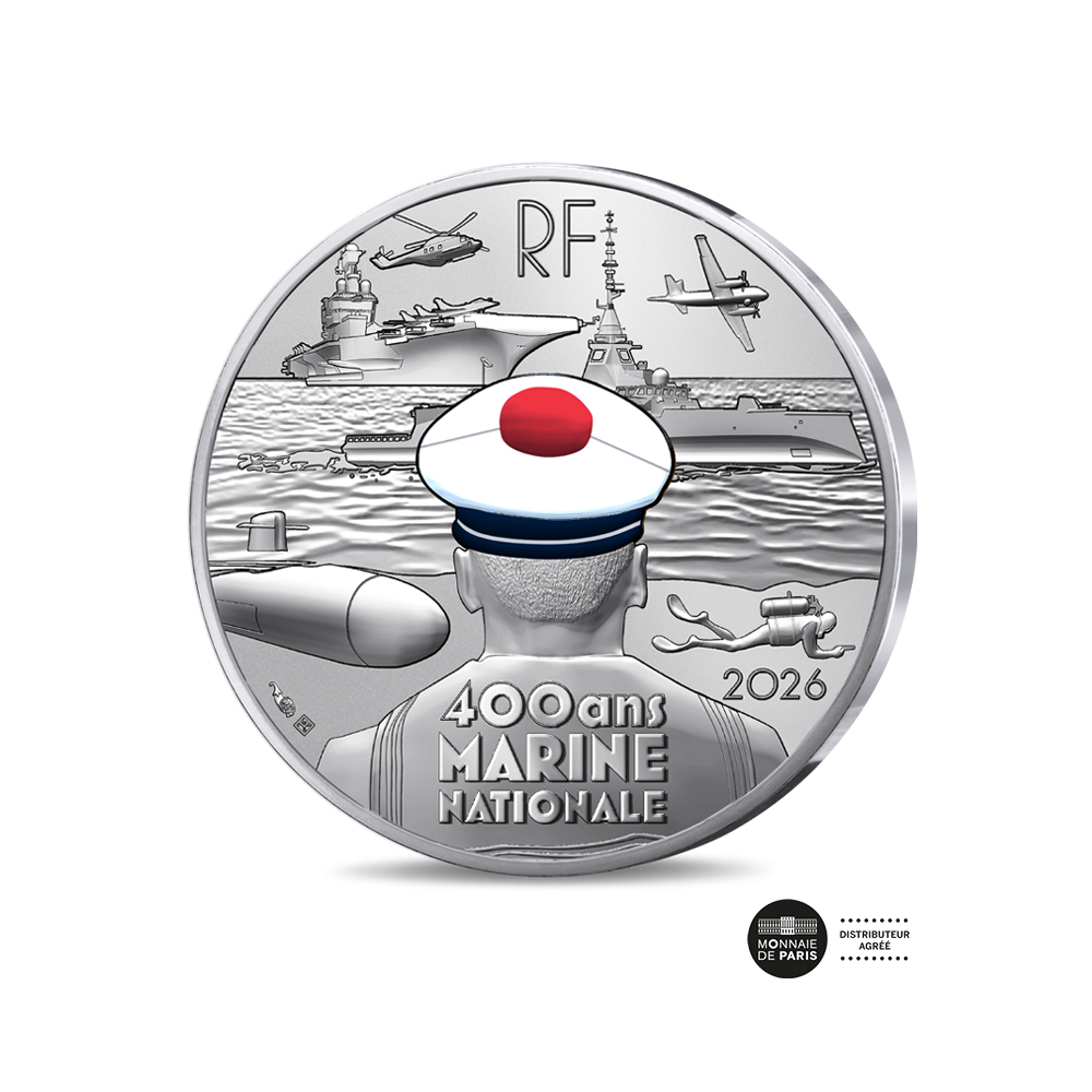 Marine Nationale - Monnaie de 10 Euros Commémorative Argent - Colorisée 2026
