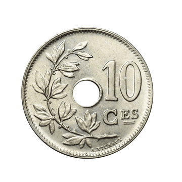 10 cêntimos - Albert I - Michaux - Bélgica - 1911-1929