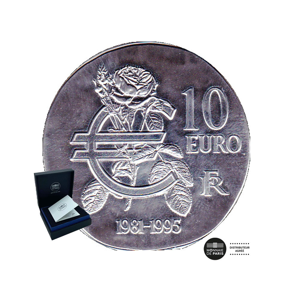 1500 Ans d'Histoire de France - François Mitterrand - Monnaie de 10€ Argent - BE 2015