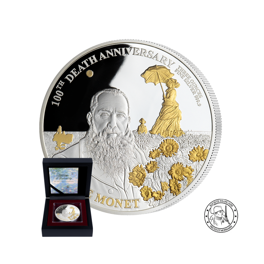 Claude Monet - Monnaie de 200 Francs Argent 3 Oz - BE