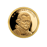 Mozart - Monnaie d'un ½ grammes d'or - BE 2026