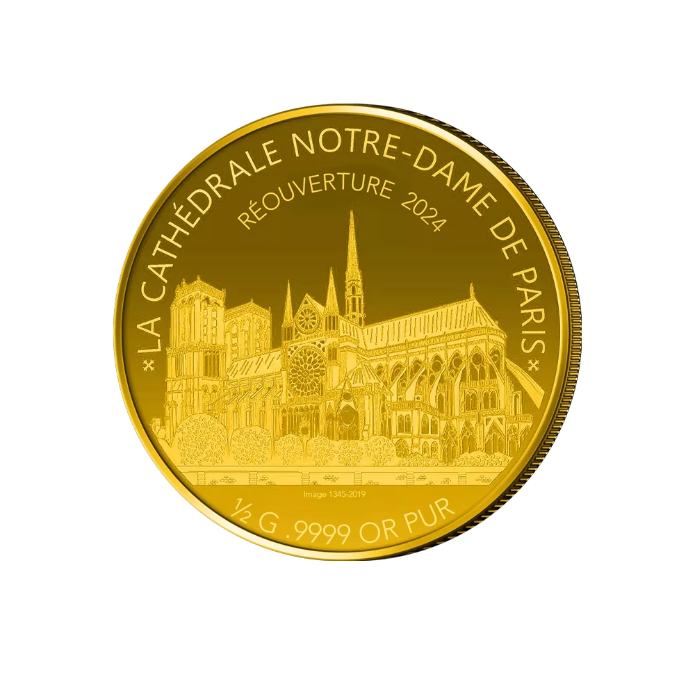Notre-Dame de Paris - Monnaie de 100 Francs CFA Or - 2024