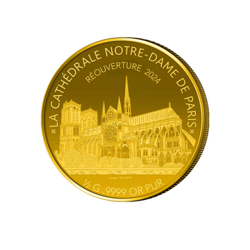 Notre-Dame de Paris - Monnaie de 100 Francs CFA Or - 2024