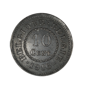 10 centimes - Albert I - Occupation - Belgium - 1915-1917
