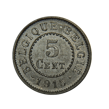 5 cêntimos - Albert I - Ocupação - Bélgica - 1915-1916